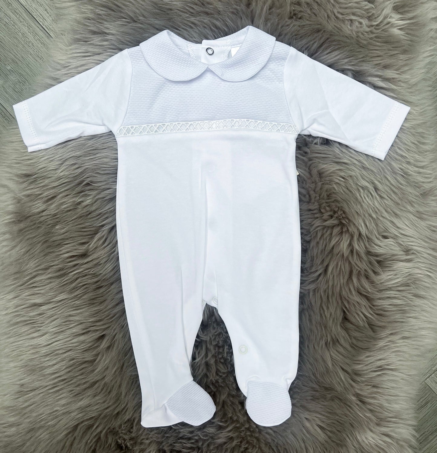 White cotton criss cross romper