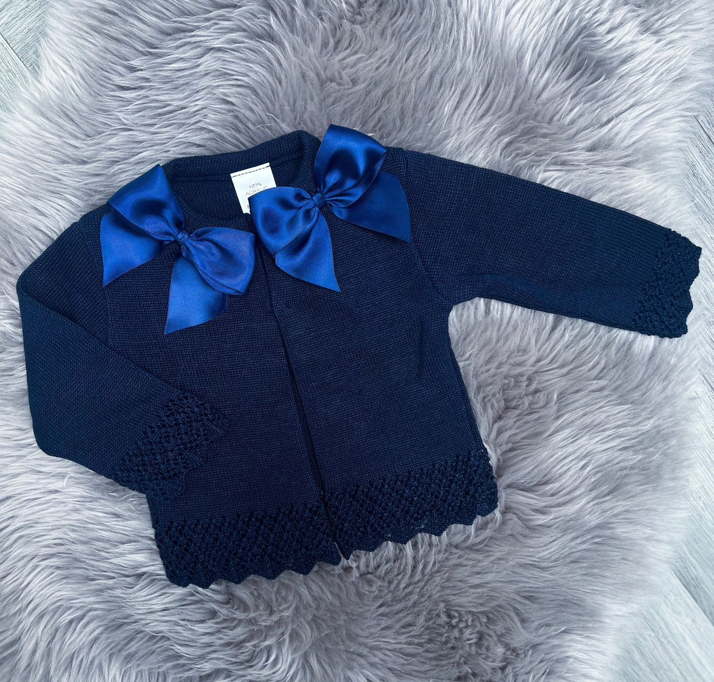 Navy Bow Cardigan