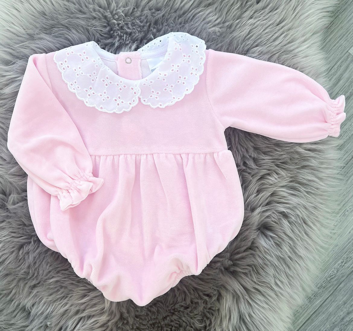 Pink Velour Romper