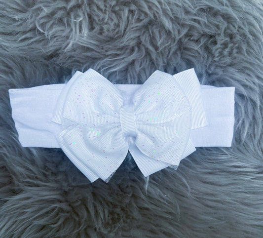 White Glitter headband