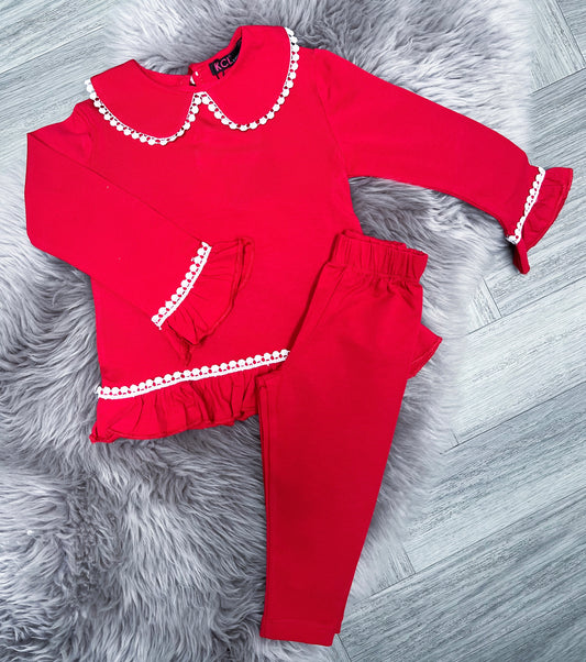 Red Frilly Tracksuit