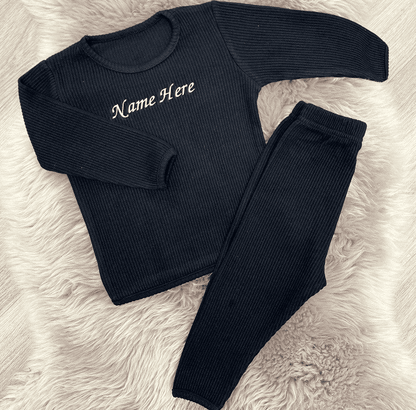 Ribbed Tracksuit - Black