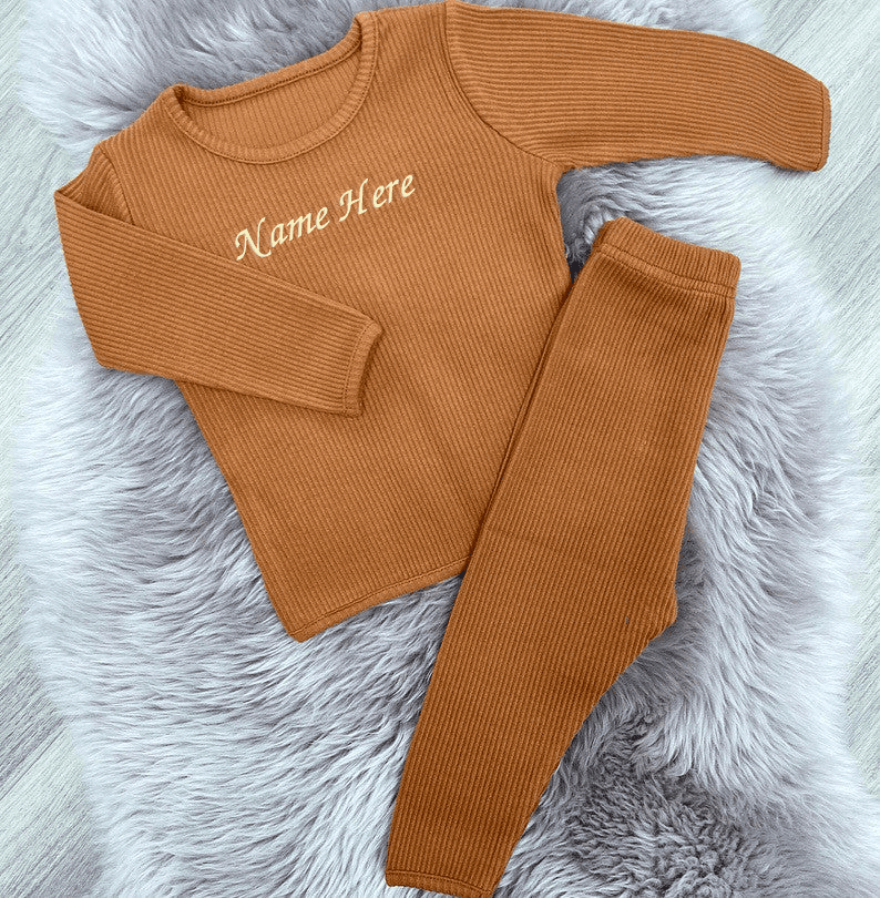 Ribbed Tracksuit - Caramel