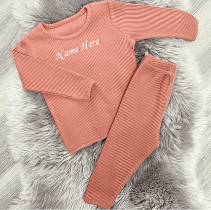 Ribbed Tracksuit - Dusty Pink