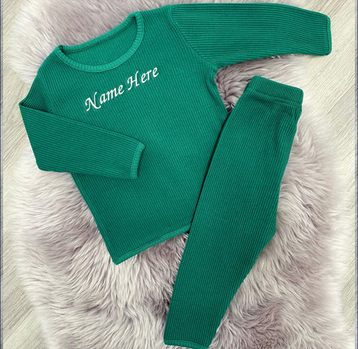 Ribbed Tracksuit Forest Green